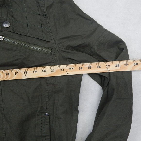 Mens Casual Military Jacket Stand Collar Zipper Pocket Cargo Jacket Army Green L - Picture 9 of 16